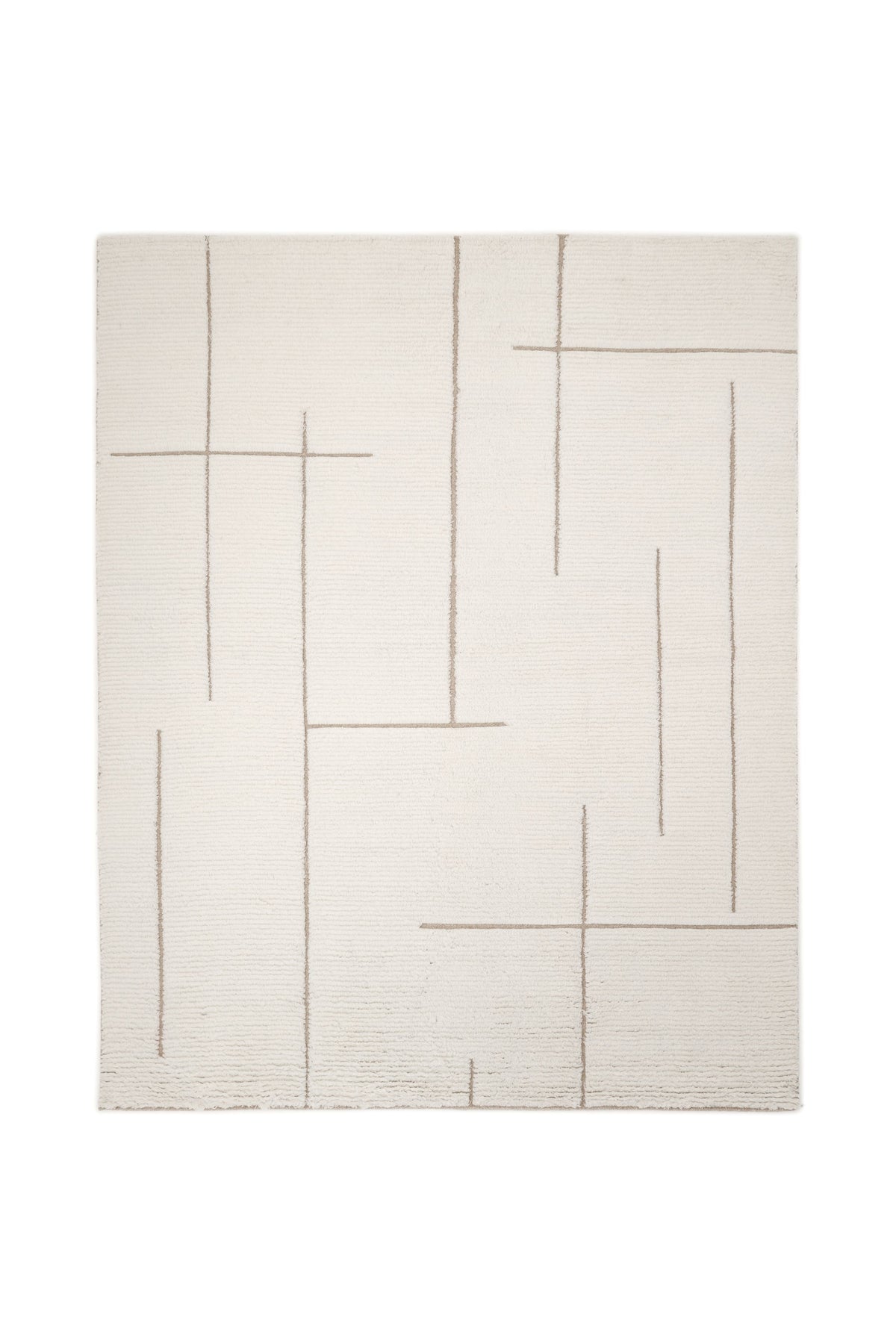 Norwich Hand Knotted Contemporary Solid Ivory Area Rug Ivory