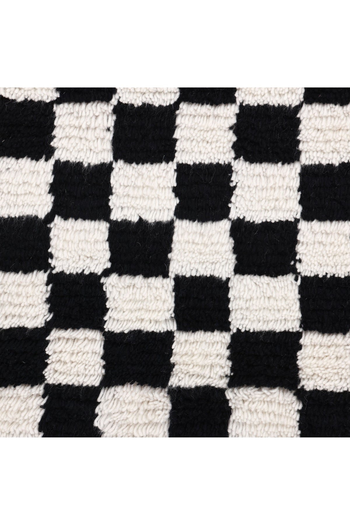 Stamford Hand Knotted Contemporary Checkered Black Area Rug Black