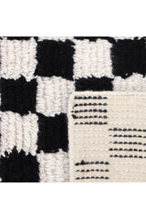 Stamford Hand Knotted Contemporary Checkered Black Area Rug Black