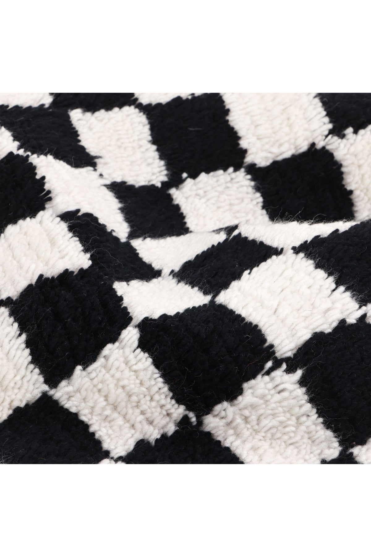 Stamford Hand Knotted Contemporary Checkered Black Area Rug Black