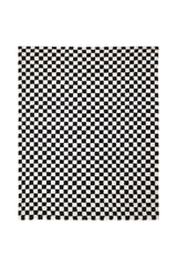 Stamford Hand Knotted Contemporary Checkered Black Area Rug Black
