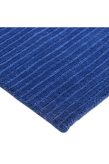 Cairo Hand-Loomed Contemporary Solid Blue Area Rug Blue