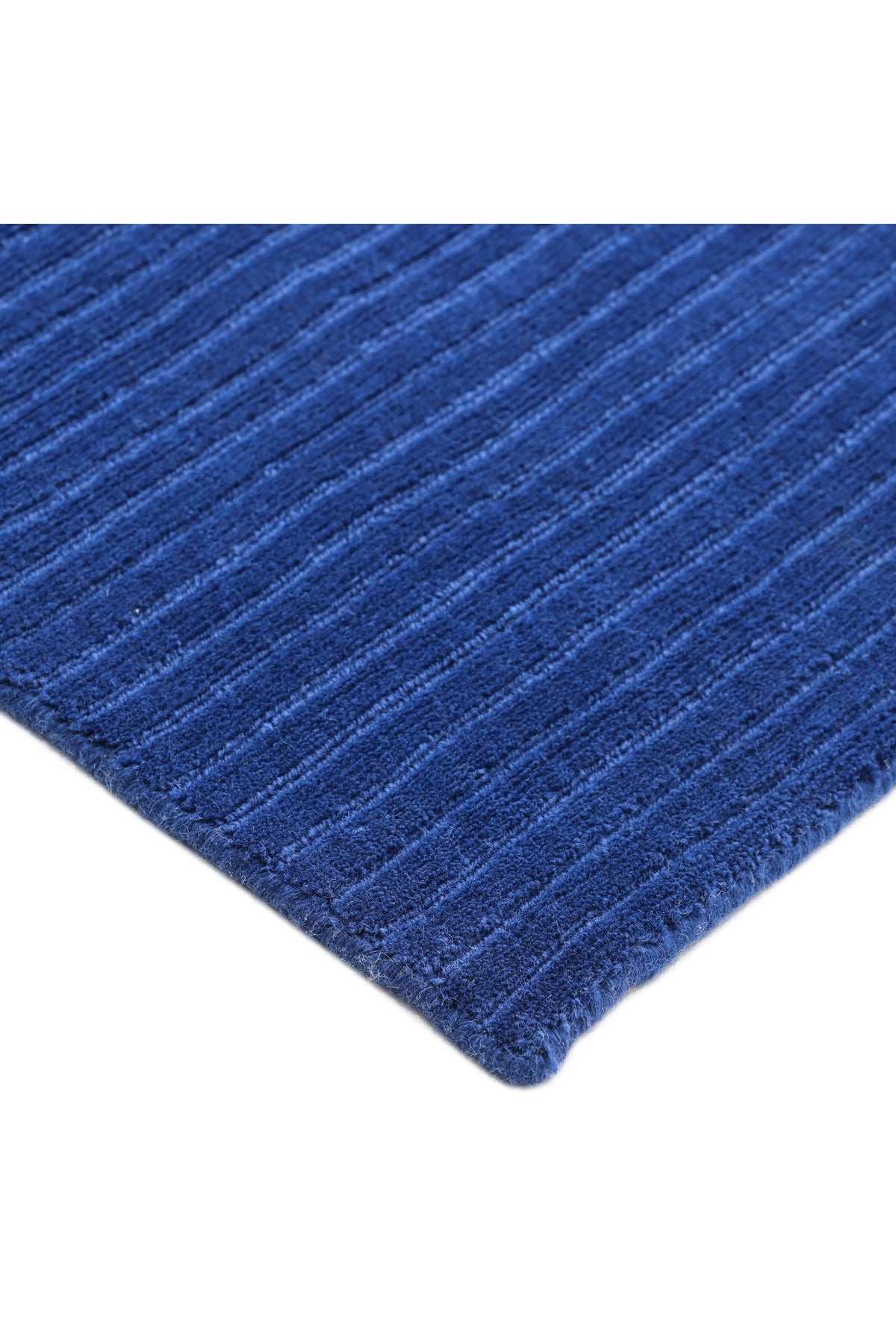 Cairo Hand-Loomed Contemporary Solid Blue Area Rug Blue