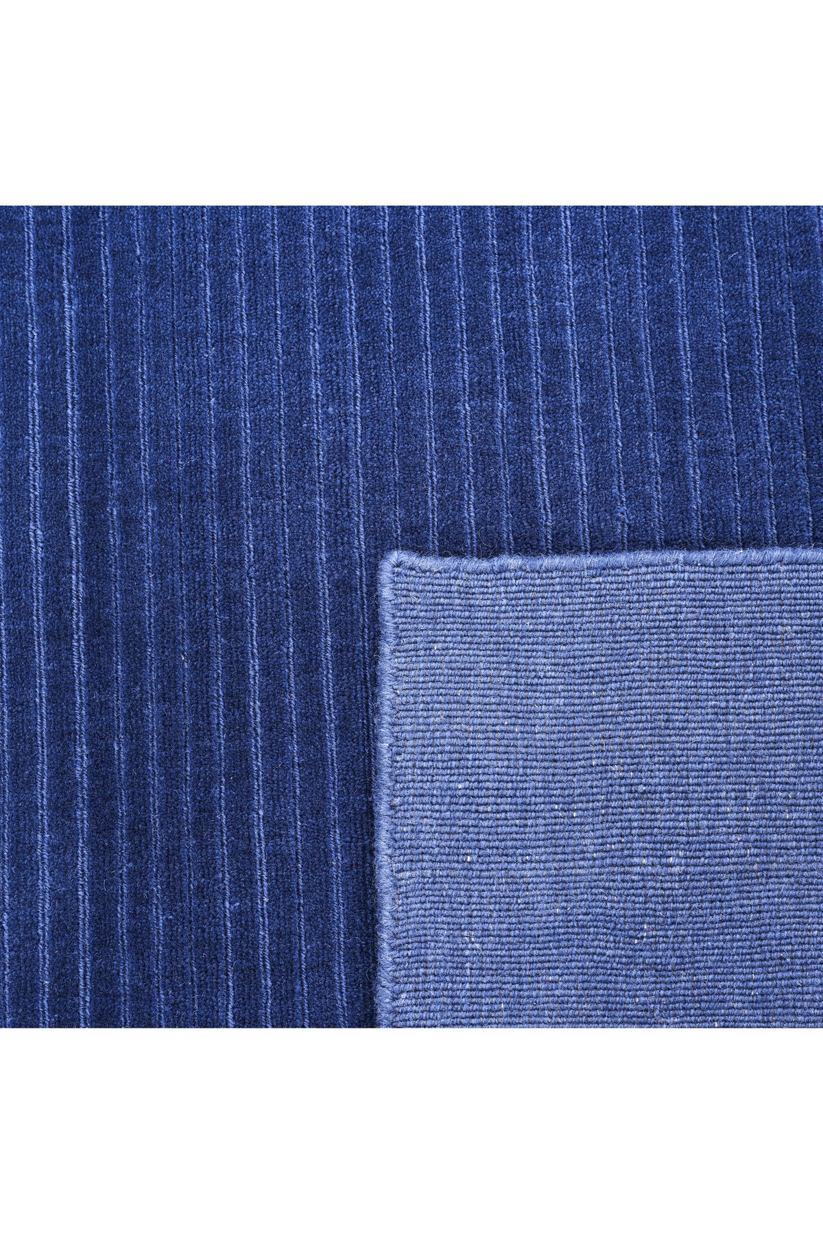 Cairo Hand-Loomed Contemporary Solid Blue Area Rug Blue