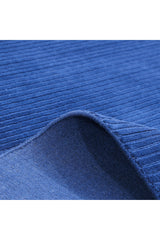 Cairo Hand-Loomed Contemporary Solid Blue Area Rug Blue