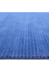 Cairo Hand-Loomed Contemporary Solid Blue Area Rug Blue