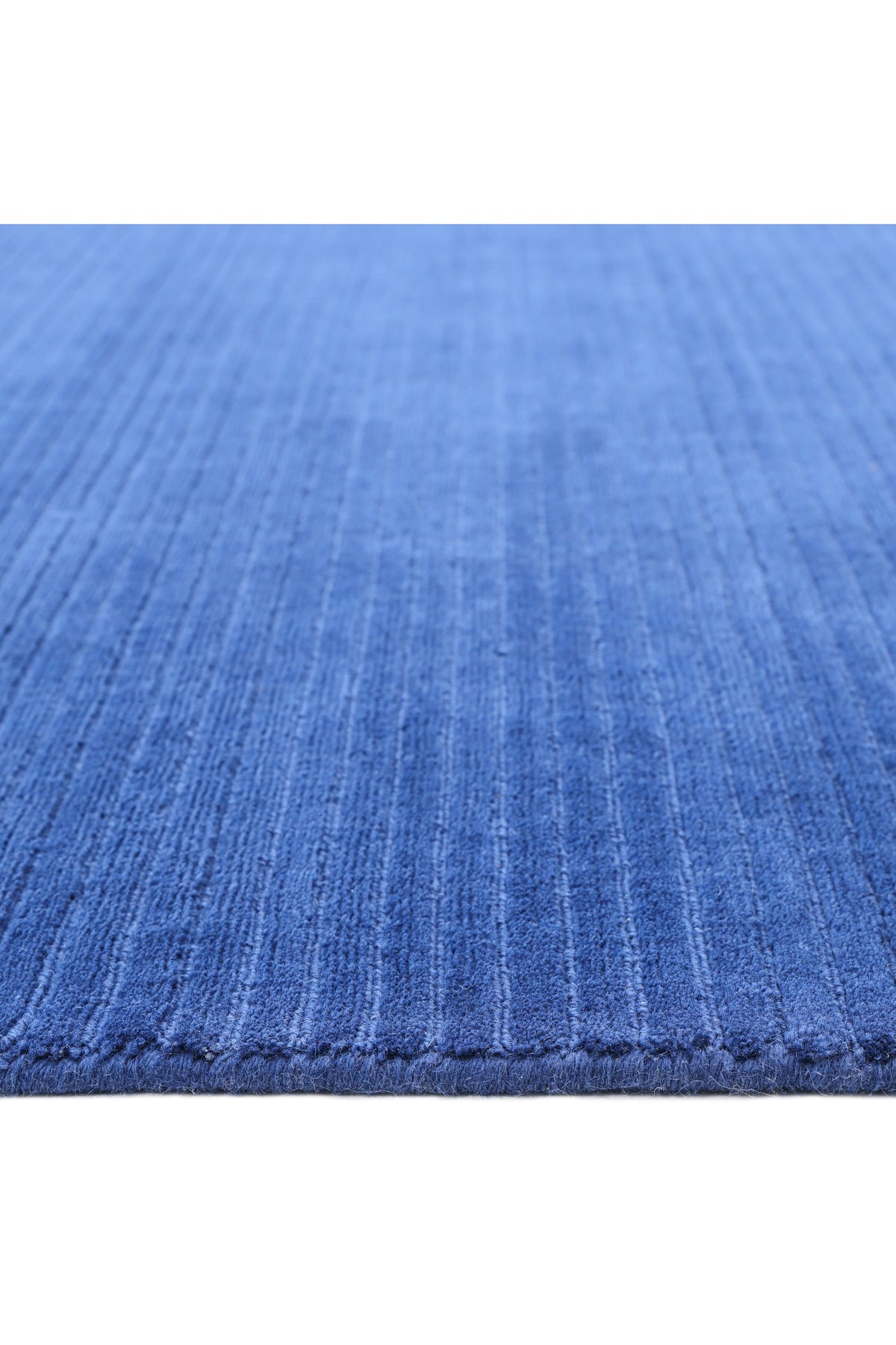Cairo Hand-Loomed Contemporary Solid Blue Area Rug Blue
