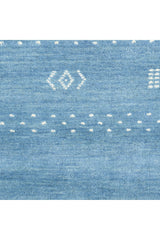 Simi Wool Hand -loomed Bohemian Area Rug Blue