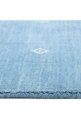Simi Wool Hand -loomed Bohemian Area Rug Blue