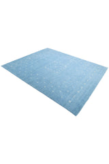 Simi Wool Hand -loomed Bohemian Area Rug Blue