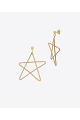 Scribble Star Dangle Earrings | Gold