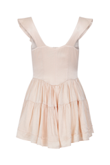 The Elisabeth Romper Dress - Cream Satin