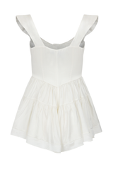The Elisabeth Romper Dress - White Silk