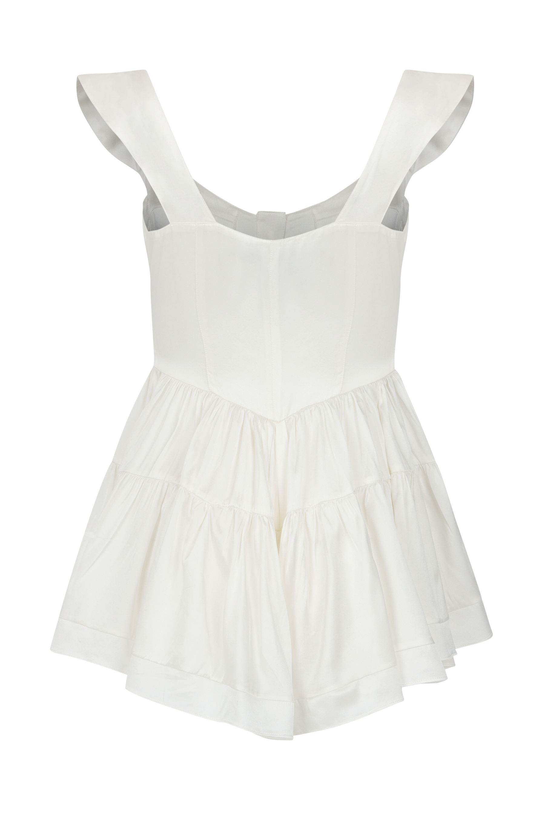 The Elisabeth Romper Dress - White Silk