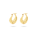 The Croissant Textured Hoop | Gold