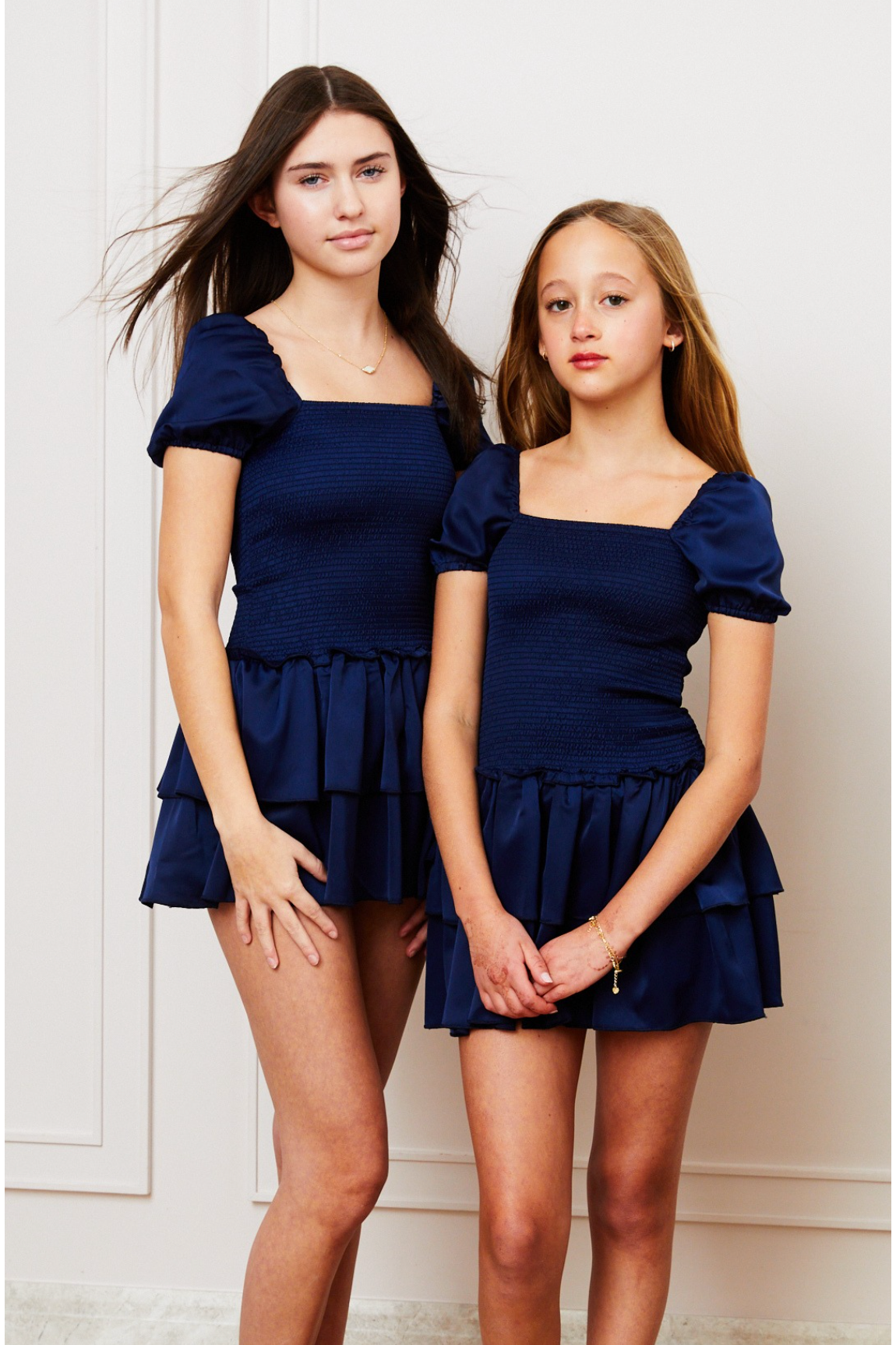 Lexi Cap Smocked Dress - Navy