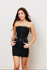 Lex Denim Studded Corset Top