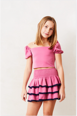 Noa Satin Rose TIe Back Top