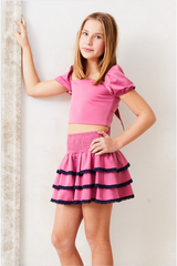Noa Satin Rose TIe Back Top