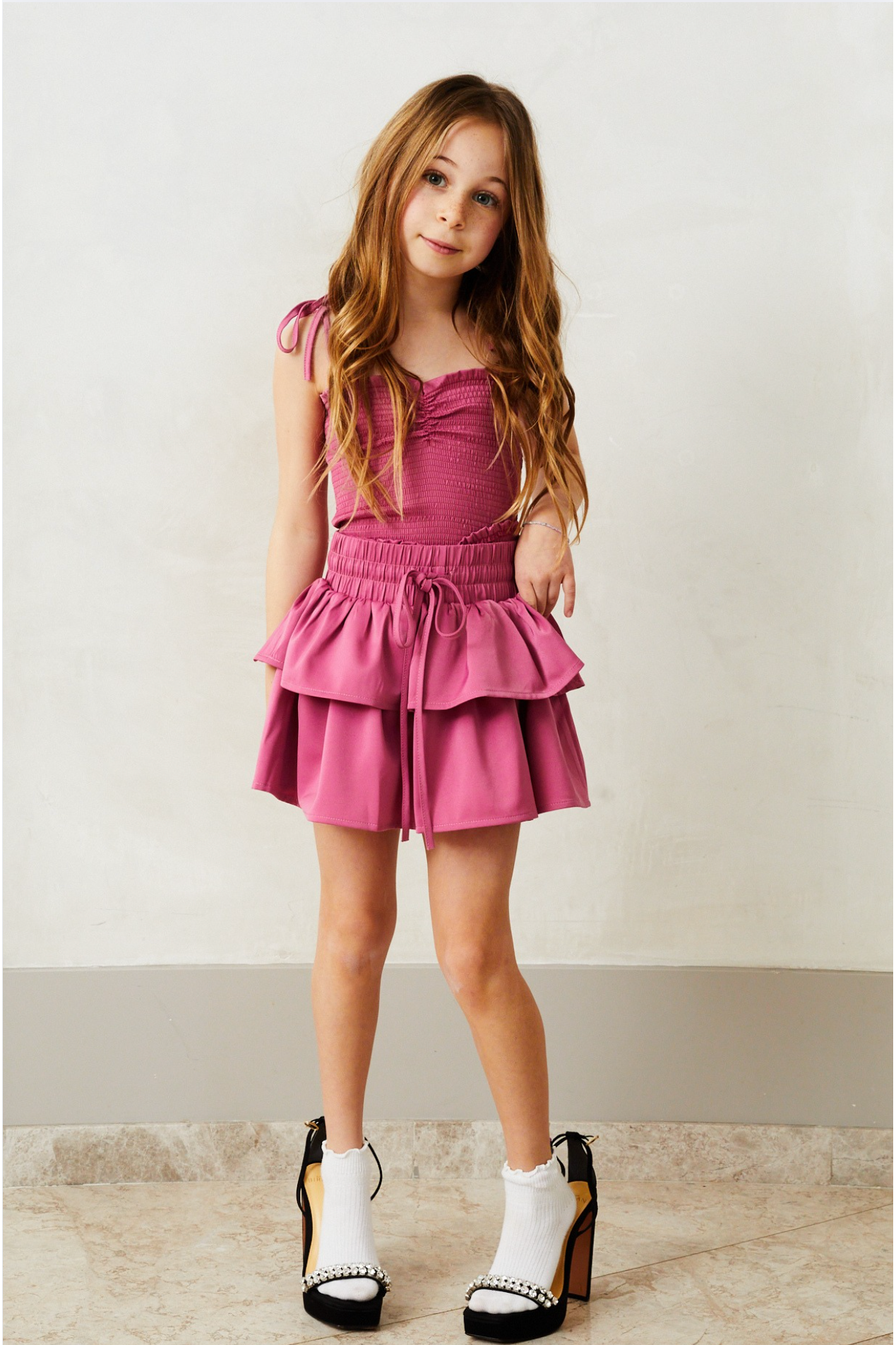 Willow Satin Rose Skort