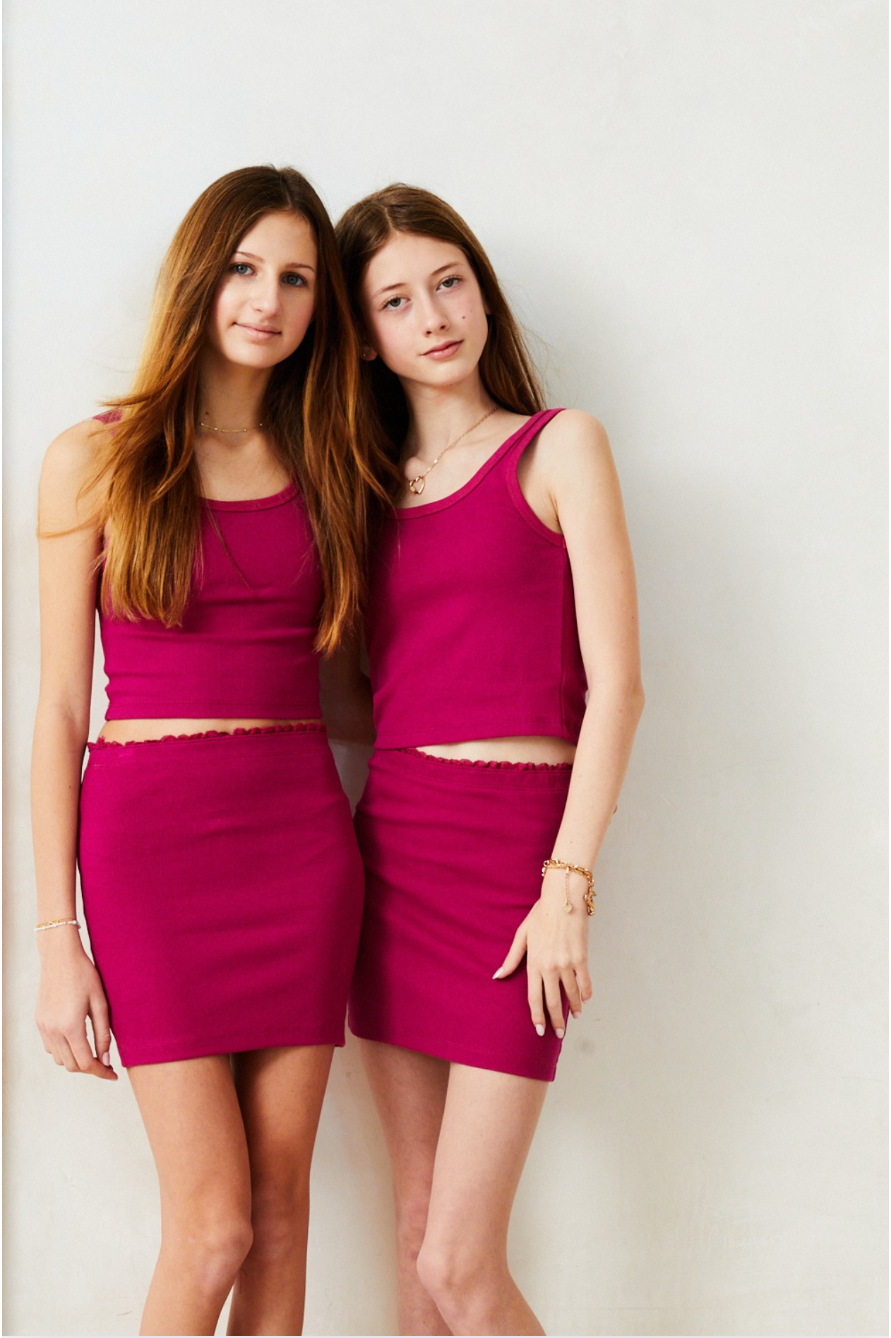 Mila Raspberry Ribbed Lace Trim Mini