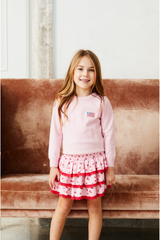 Tiegen American Flag Pink Sweater