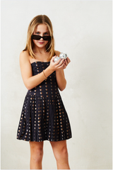 Daniela Lurex Heart Bubble Dress -Black