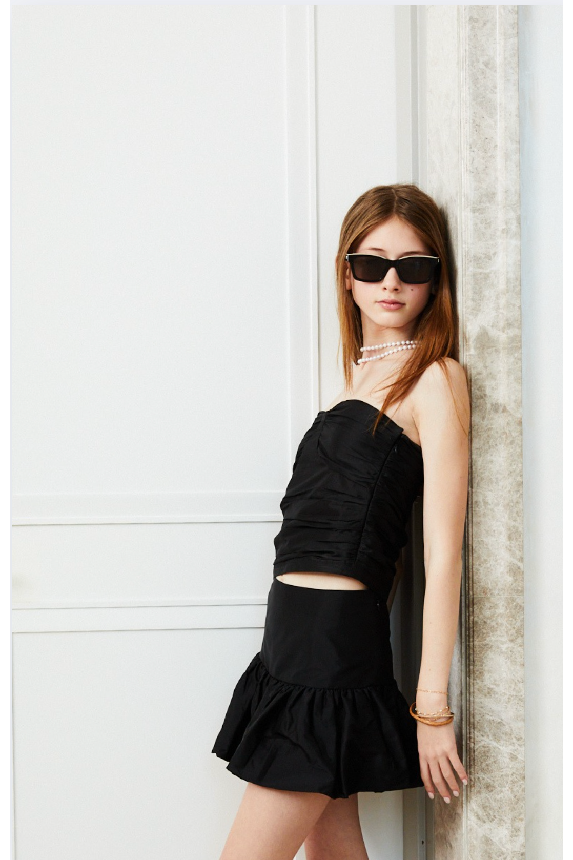 Blaire Taffeta Bubble Skirt Black