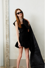 Blaire Taffeta Bubble Skirt Black