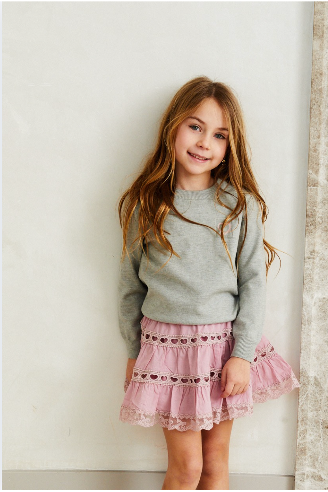 Sofia Heart Bow Lace Mini - Ballet Pink