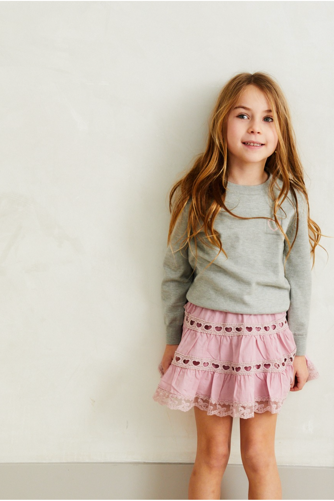 Sofia Heart Bow Lace Mini - Ballet Pink