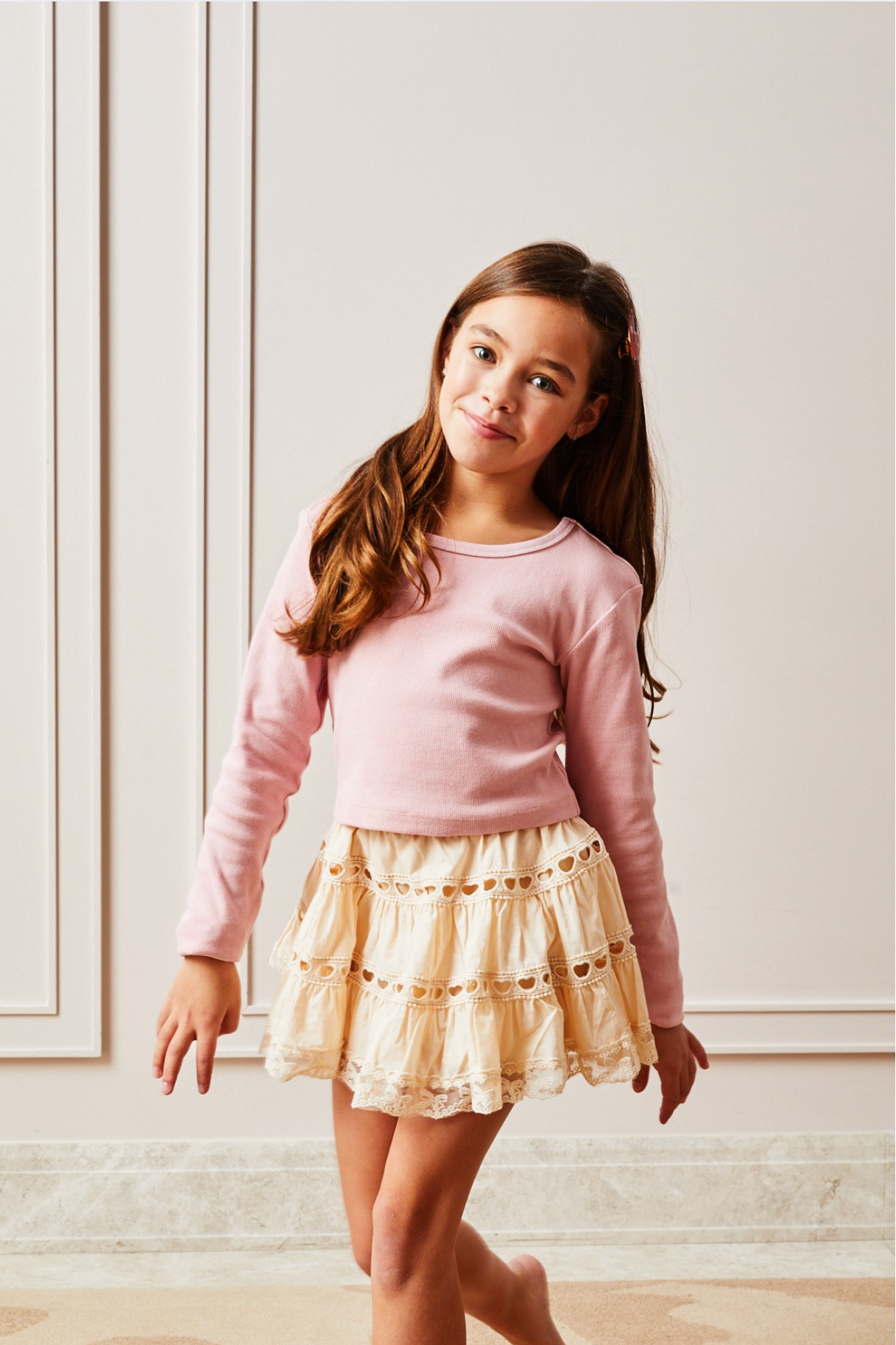 Sofia Heart Bow Lace Mini - Champagne