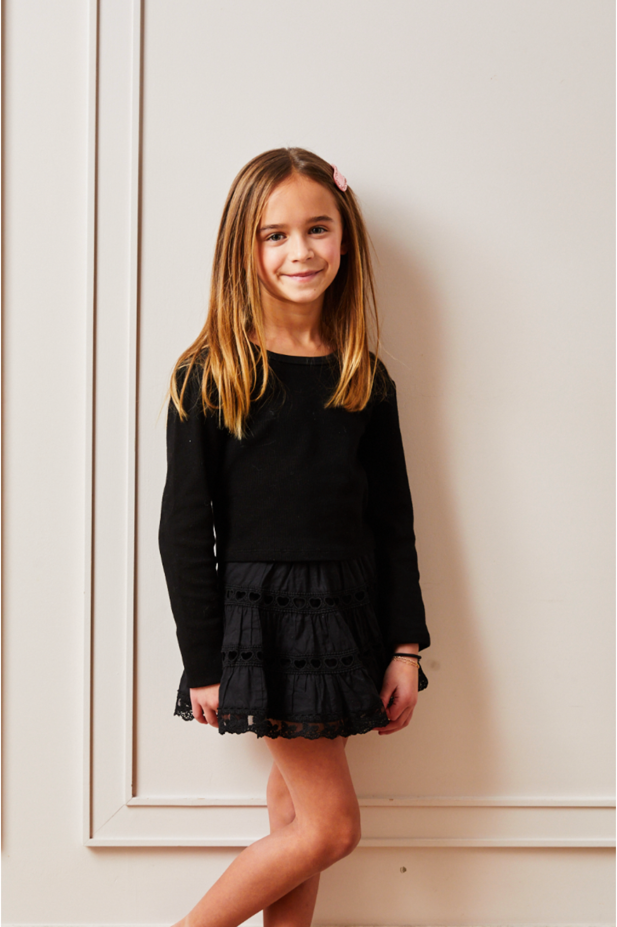 Sofia Heart Bow Lace Mini - Black 25