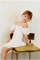 Noa Lurex Heart Tie Back Top - Winter White
