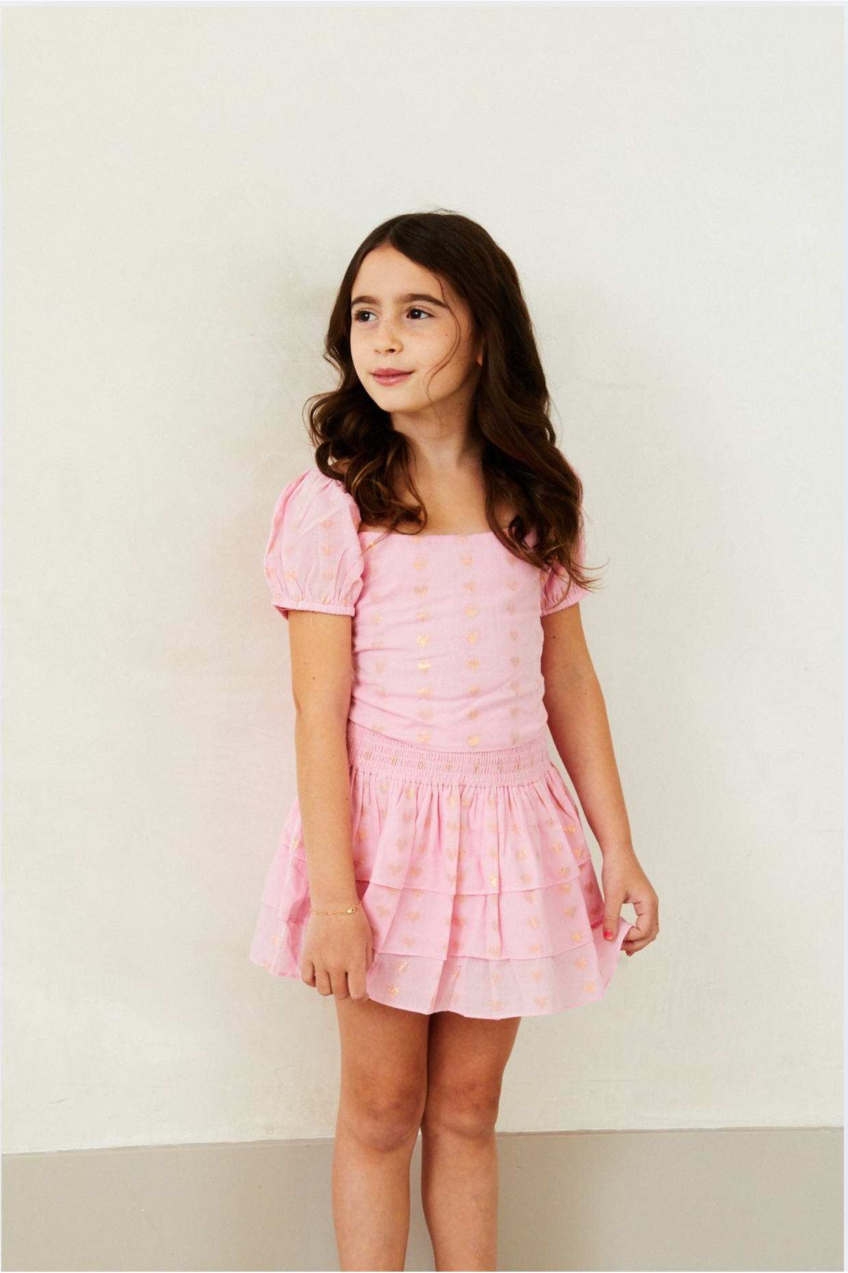 Gemma Lurex Heart Mini - Pink