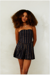 Daniela Lurex Heart Bubble Dress -Black