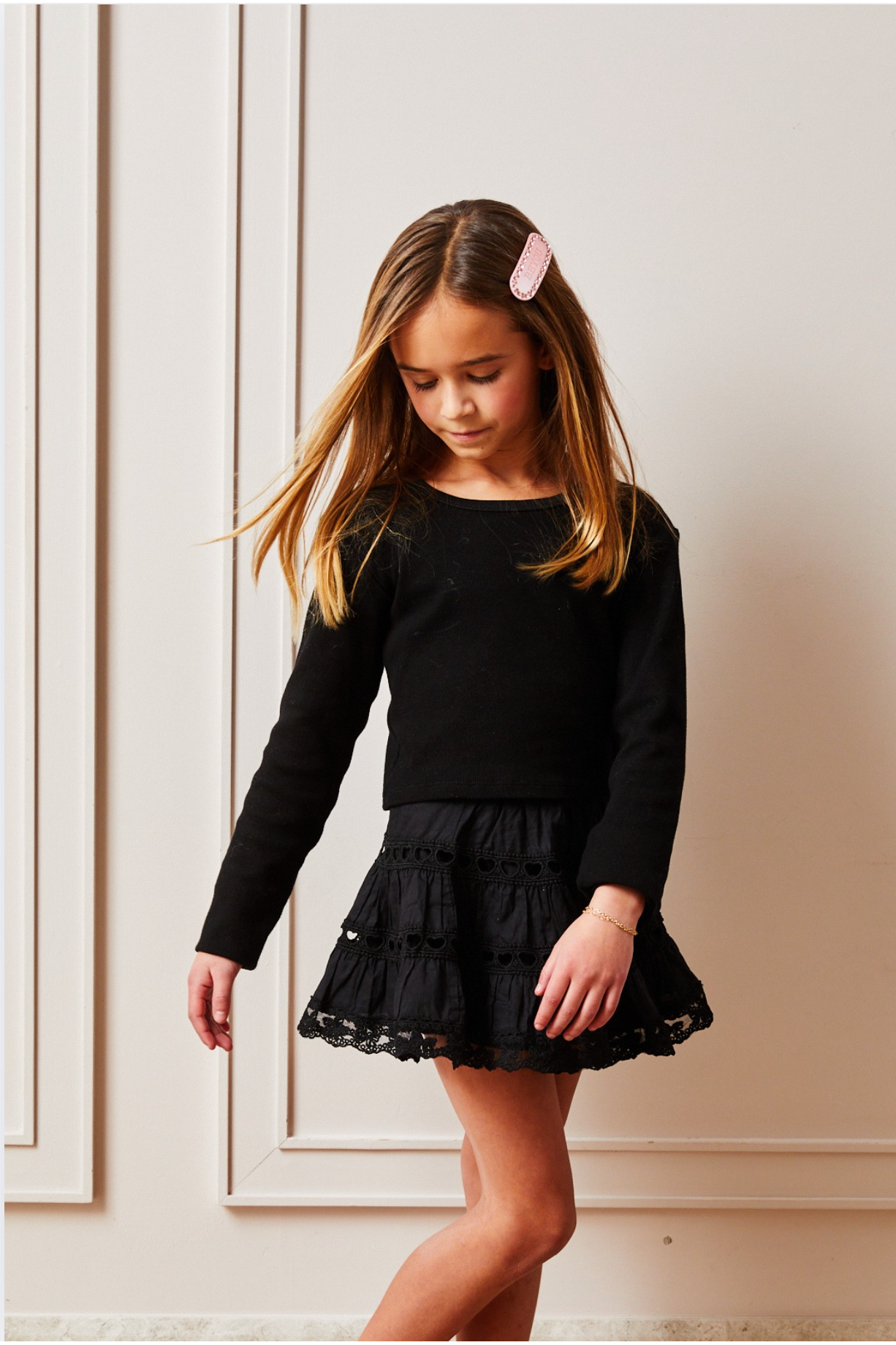 Sofia Heart Bow Lace Mini - Black 25