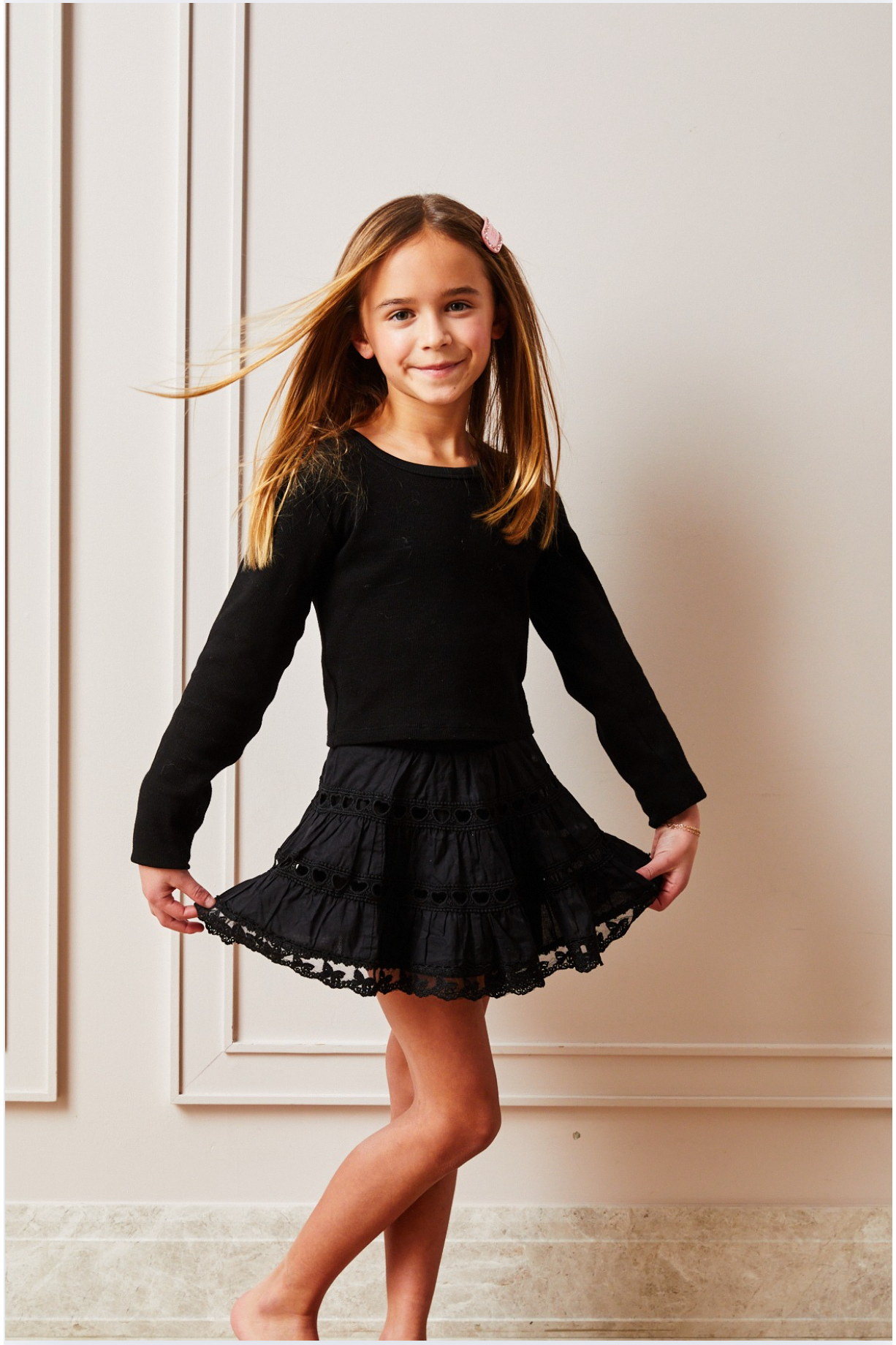 Sofia Heart Bow Lace Mini - Black 25