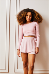 Klara Wrap Skirt Satin Ballet Pink