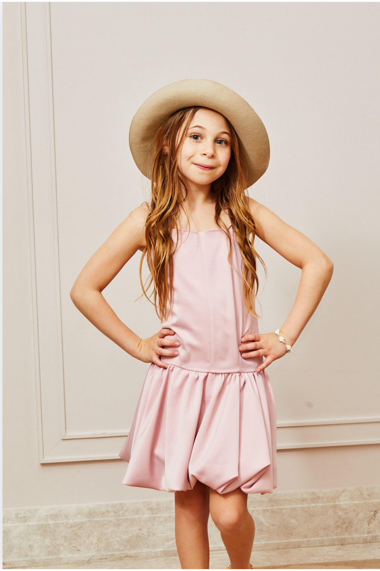 Bailey Satin Ballet Dress - Ballet Pink