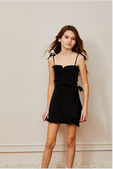 Klara Wrap Skirt Satin Black