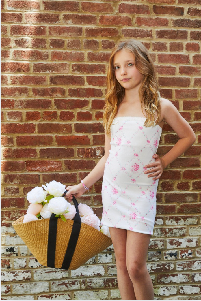Stevie Vintage Romantic Rose Tube Dress