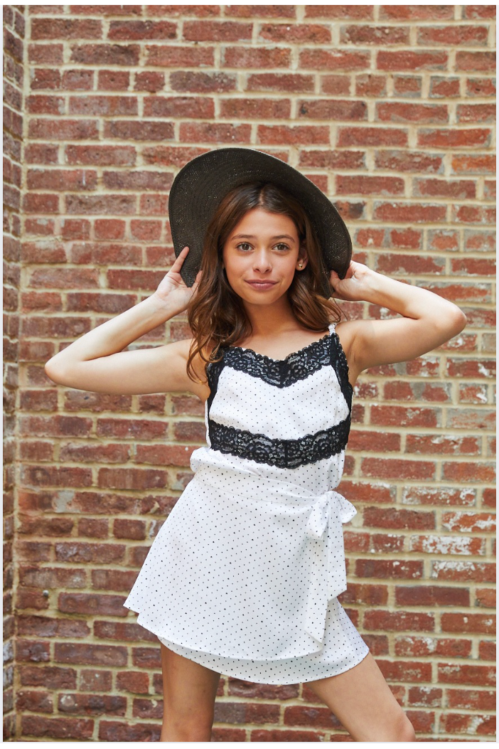 Klara Heart Polka Dot Satin Wrap Skirt