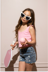 Stella Studded Bright Pink With Rhinestones Ribbed Top