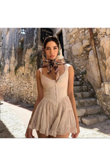 The Elisabeth Romper Dress - Ivory