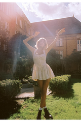 The Elisabeth Romper Dress - Ivory