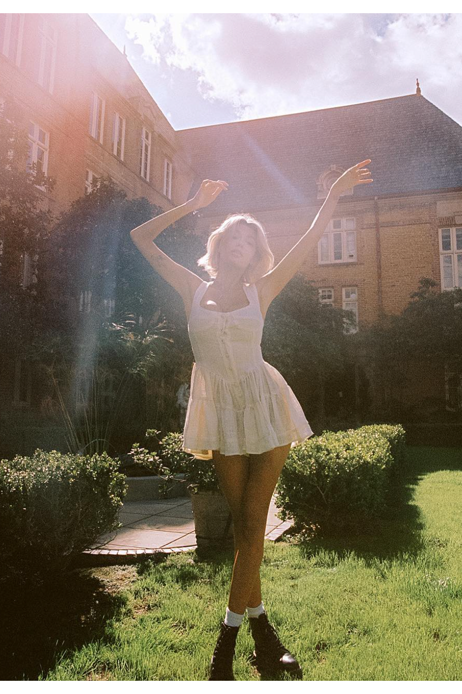 The Elisabeth Romper Dress - Ivory