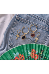 The Ruby Heart Hoop Earrings