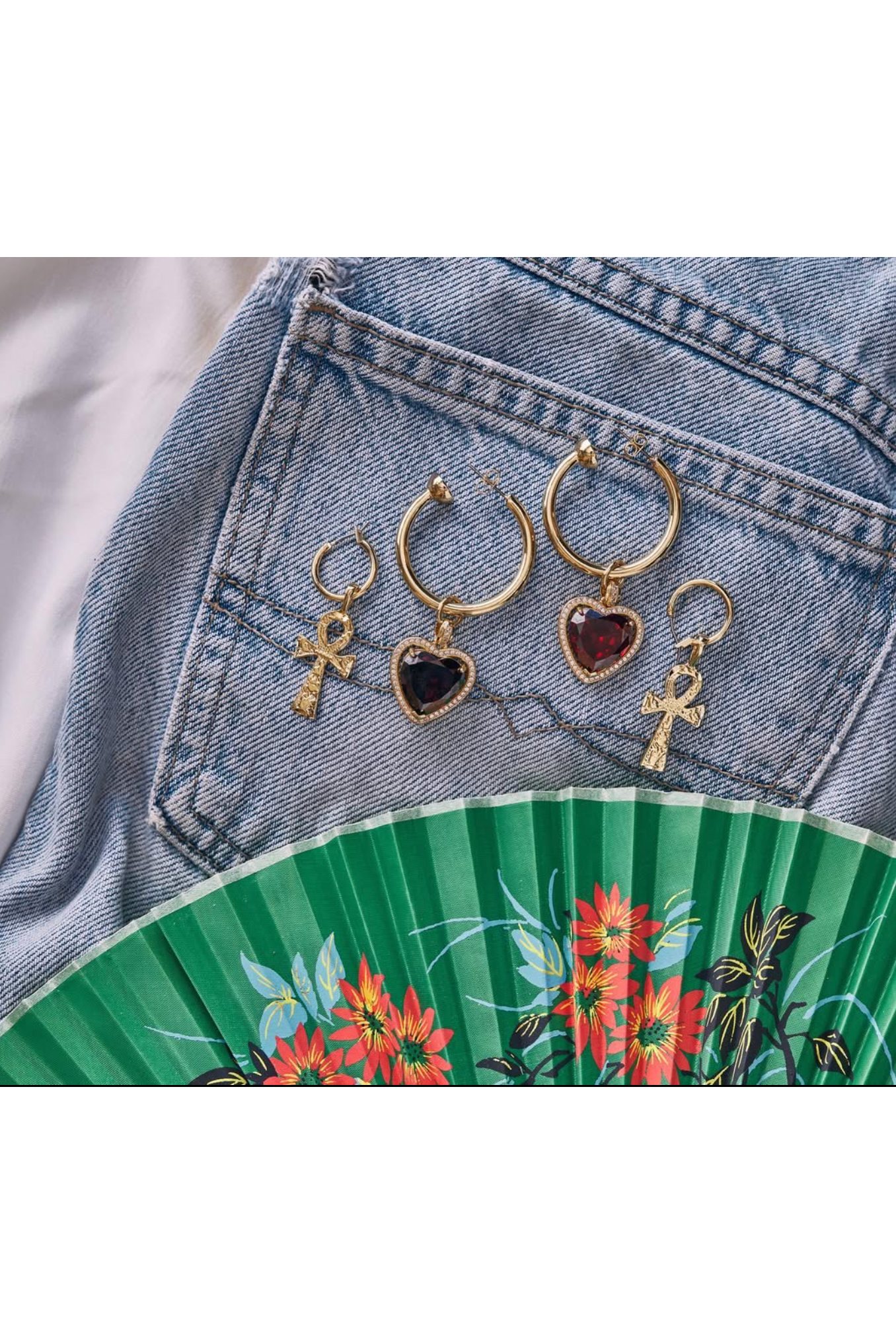 The Ruby Heart Hoop Earrings