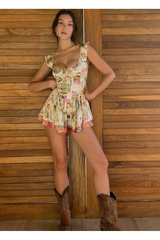 The Iconic Vintage Jewelry Scarf Print Elisabeth Romper